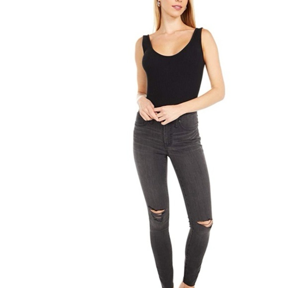 Madewell 9” Mid-Rise Grey Skinny Jeans